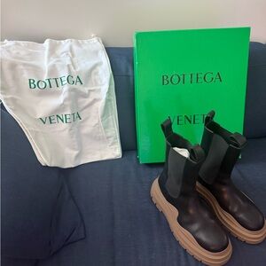 Bottega Veneta Tire Boots, Men's Black & Brown